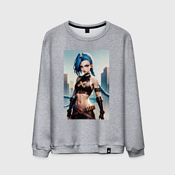 Свитшот хлопковый мужской JINX Arcane League Of Legends, цвет: меланж