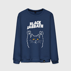 Свитшот хлопковый мужской Black Sabbath rock cat, цвет: тёмно-синий