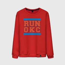 Свитшот хлопковый мужской Run Oklahoma City Thunder, цвет: красный