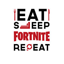 Свитшот хлопковый мужской Надпись: eat sleep Fortnite repeat, цвет: белый — фото 2