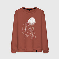 Свитшот хлопковый мужской Kurt Cobain grunge, цвет: кирпичный