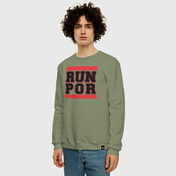 Свитшот хлопковый мужской Run Portland Trail Blazers, цвет: авокадо — фото 2