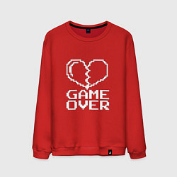 Мужской свитшот Пиксельное сердечко Game over
