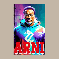 Свитшот хлопковый мужской Super Arnold Schwarzenegger - Arni ai pop art, цвет: миндальный — фото 2