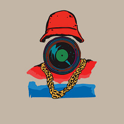 Свитшот хлопковый мужской Hip hop vinyl, цвет: миндальный — фото 2
