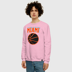 Свитшот хлопковый мужской Miami ball, цвет: светло-розовый — фото 2