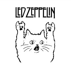 Свитшот хлопковый мужской Led Zeppelin - rock cat, цвет: белый — фото 2