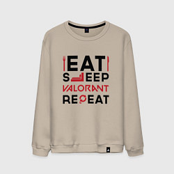 Мужской свитшот Надпись: eat sleep Valorant repeat