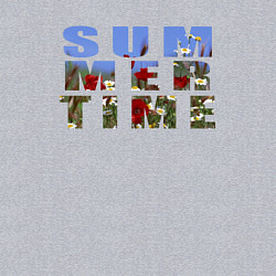 Свитшот хлопковый мужской Летнее время в маках, цвет: меланж — фото 2