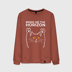 Свитшот хлопковый мужской Bring Me the Horizon rock cat, цвет: кирпичный