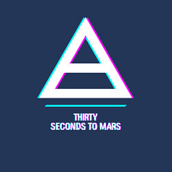 Свитшот хлопковый мужской Thirty Seconds to Mars glitch rock, цвет: тёмно-синий — фото 2