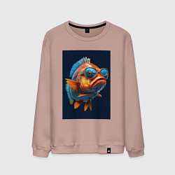 Мужской свитшот Рыба карп в солнечных очках