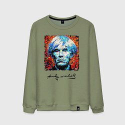 Свитшот хлопковый мужской Andy Warhol - celebrity, цвет: авокадо
