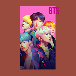 Свитшот хлопковый мужской Bts anime art style, цвет: кирпичный — фото 2