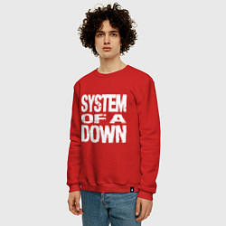 Свитшот хлопковый мужской SoD - System of a Down, цвет: красный — фото 2