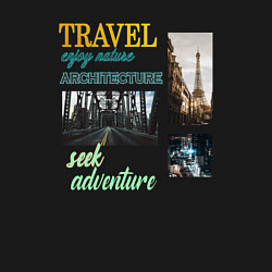 Свитшот хлопковый мужской Путешествуйте и наслаждайтесь архитектурой, цвет: черный — фото 2