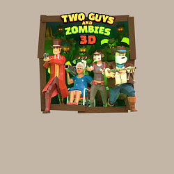 Свитшот хлопковый мужской Two Guys & Zombies 3D - Общий сбор гайсов, цвет: миндальный — фото 2