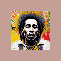 Свитшот хлопковый мужской Арт Граффити Боб Марли, цвет: пыльно-розовый — фото 2