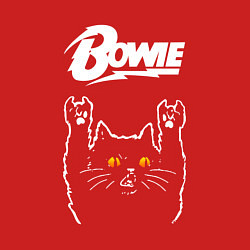 Свитшот хлопковый мужской David Bowie rock cat, цвет: красный — фото 2