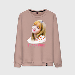 Свитшот хлопковый мужской Lisa Blackpink, цвет: пыльно-розовый