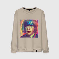 Свитшот хлопковый мужской Brian Jones Glitch Art, цвет: миндальный