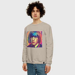 Свитшот хлопковый мужской Brian Jones Glitch Art, цвет: миндальный — фото 2