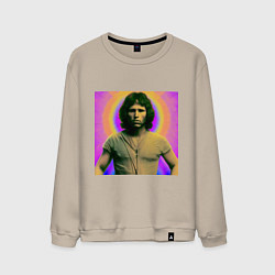 Свитшот хлопковый мужской Jim Morrison Galo Glitch Art, цвет: миндальный