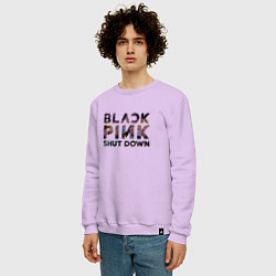 Свитшот хлопковый мужской Blackpink logo Jisoo Lisa Rose Jennie, цвет: лаванда — фото 2