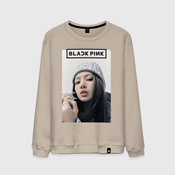 Свитшот хлопковый мужской Джису блэкпинк, цвет: миндальный