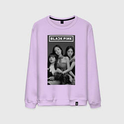 Свитшот хлопковый мужской Blackpink black and white, цвет: лаванда