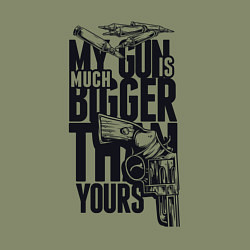 Свитшот хлопковый мужской My gun is much bigger then your, цвет: авокадо — фото 2