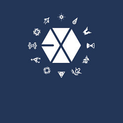 Свитшот хлопковый мужской Logo EXO, цвет: тёмно-синий — фото 2
