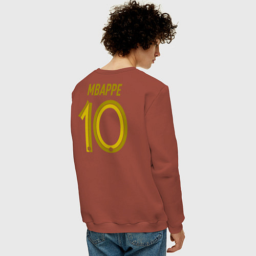 Мужской свитшот Килиан Мбаппе ЧМ 2022 сборная Франции / Кирпичный – фото 4