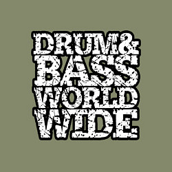 Свитшот хлопковый мужской Drum and bass world wide, цвет: авокадо — фото 2