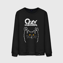 Свитшот хлопковый мужской Ozzy Osbourne rock cat, цвет: черный