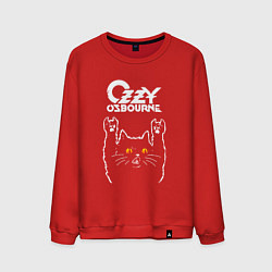 Свитшот хлопковый мужской Ozzy Osbourne rock cat, цвет: красный