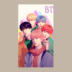 Свитшот хлопковый мужской Kpop BTS art, цвет: миндальный — фото 2