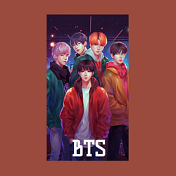 Свитшот хлопковый мужской Kpop BTS art style, цвет: кирпичный — фото 2