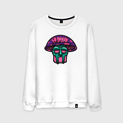 Свитшот хлопковый мужской MF Doom mushroom, цвет: белый