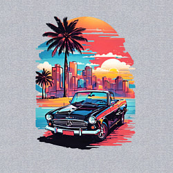 Свитшот хлопковый мужской Автомобиль на пляже, цвет: меланж — фото 2