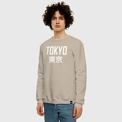 Свитшот хлопковый мужской Japan - Tokyo, цвет: миндальный — фото 2