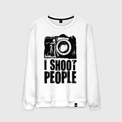 Свитшот хлопковый мужской Shoot photographer, цвет: белый