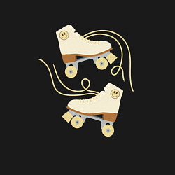 Свитшот хлопковый мужской Ретро ролики со смайлом, цвет: черный — фото 2