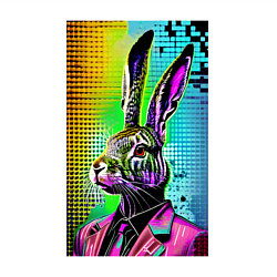 Свитшот хлопковый мужской Модный заяц в розовом прикиде, цвет: белый — фото 2