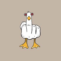 Свитшот хлопковый мужской Неприличный гусь-рука, цвет: миндальный — фото 2