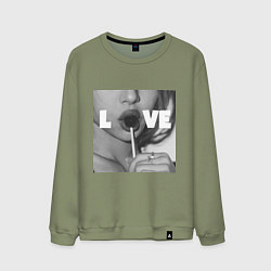 Мужской свитшот Непристойная девушка с чупа чупсом