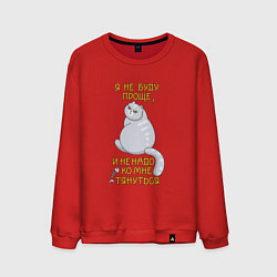 Свитшот хлопковый мужской Я не буду проще, цвет: красный