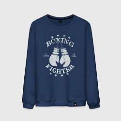 Свитшот хлопковый мужской Boxing fighter, цвет: тёмно-синий