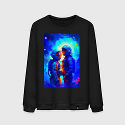 Свитшот хлопковый мужской Космическая любовь - нейросеть, цвет: черный
