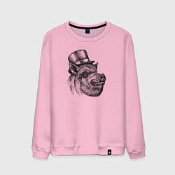 Свитшот хлопковый мужской Свинья буржуй, цвет: светло-розовый